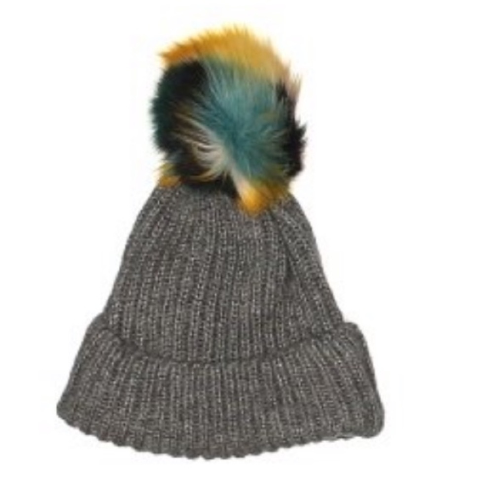 🎀Zara Colorful PomPom Gray Wool Beanie Warm